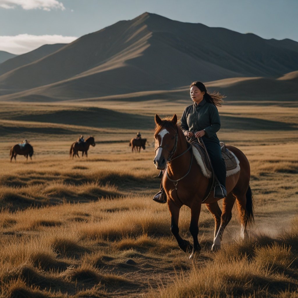 Horseback riding in Mongolia