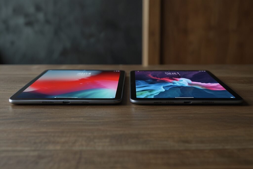 Side-by-side comparison of the 2018 iPad Pro and the anticipated 2024 model