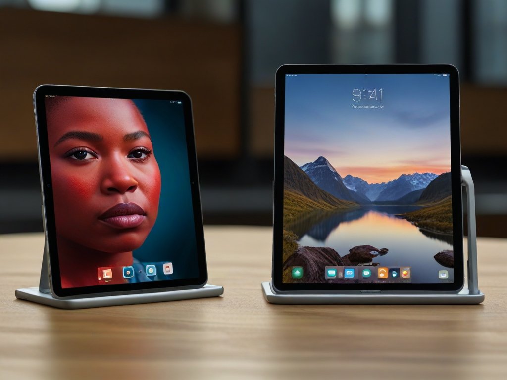Side-by-side comparisons illustrating the differences between the new iPad Pro and its predecessors
